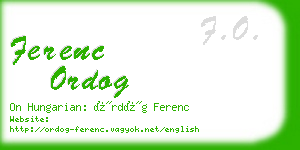 ferenc ordog business card